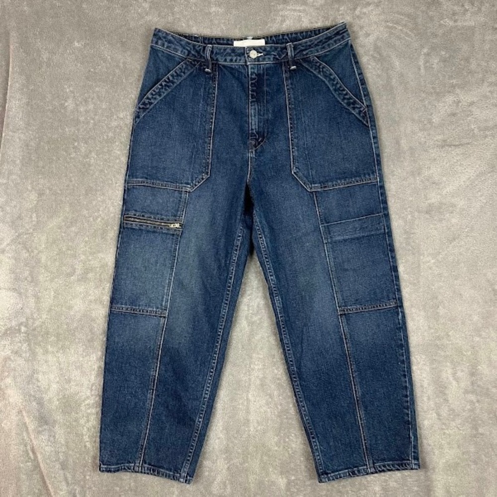 Mother the Private Zip Pocket Jeans Women 32 High Rise Straight Leg Contemporary
